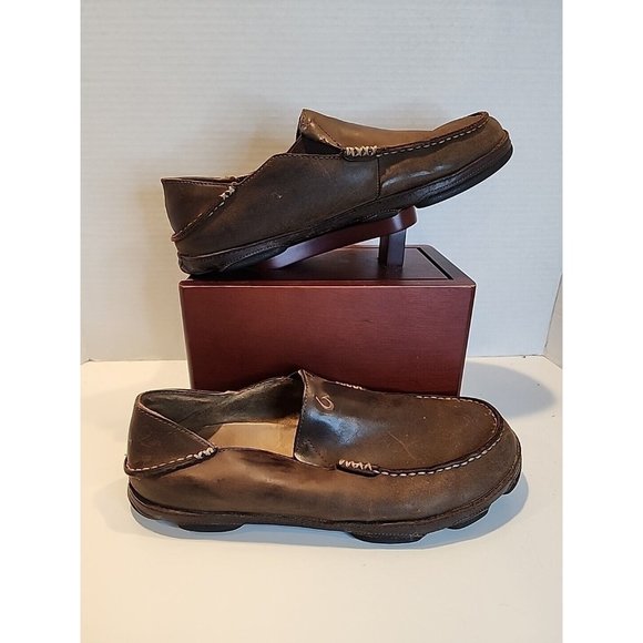 OLUKAI Moloa Leather Slip-On Shoe - (Ray / Toffee) Men’s Size 10 US / 43 EUR main image 6